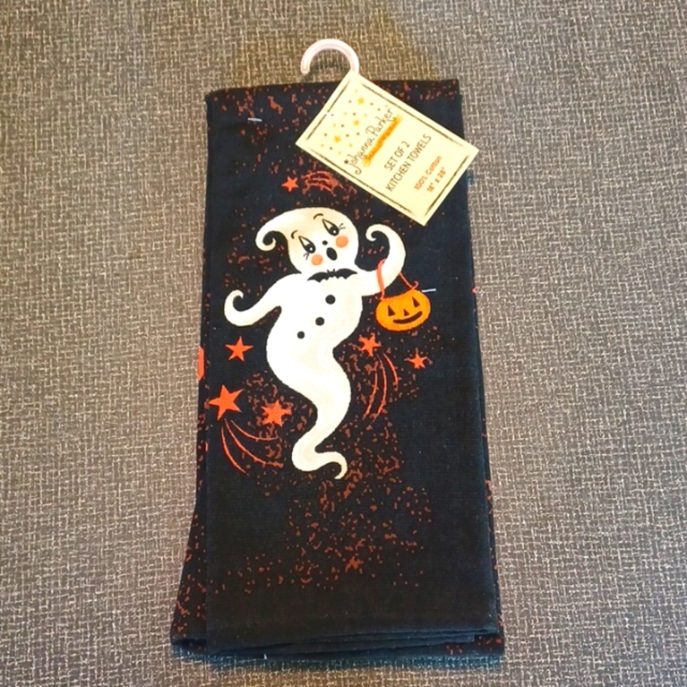 Johanna Parker Halloween vintage ghost kitchen towels